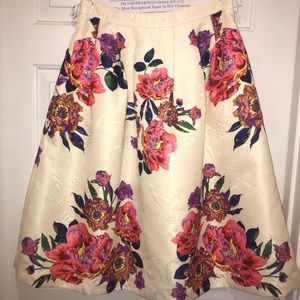 Champagne and Strawberry Floral Skirt